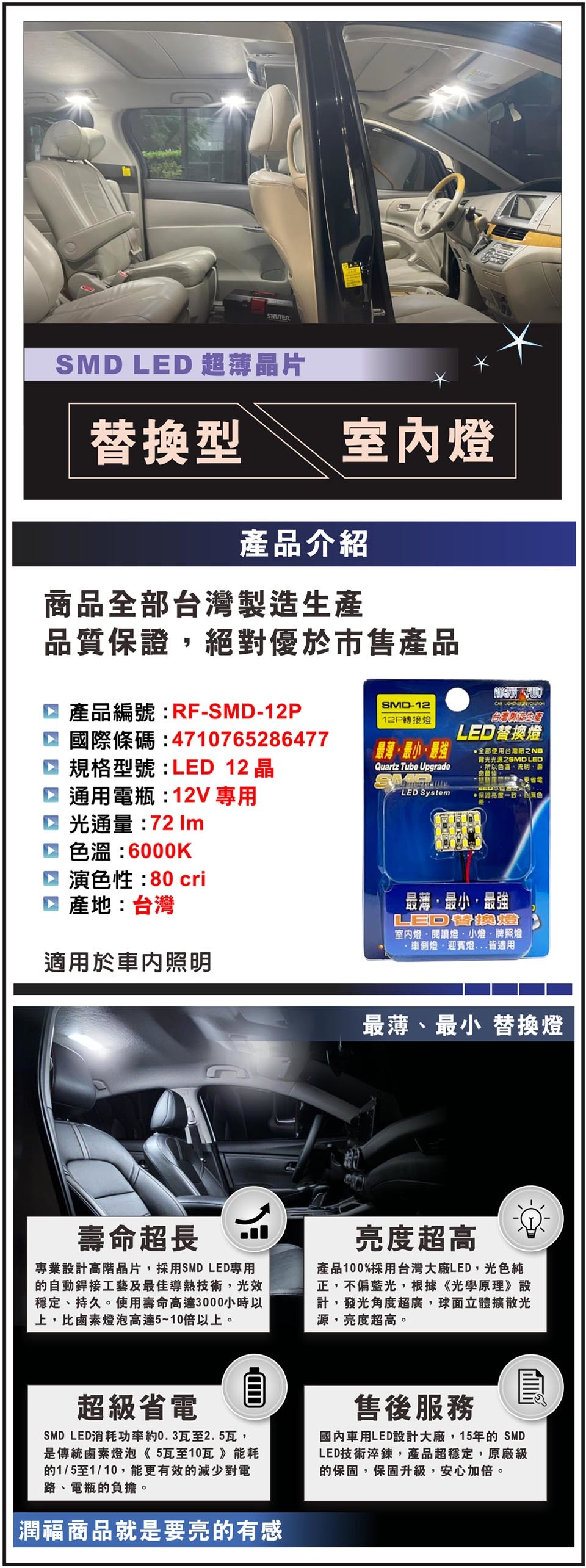 替換燈 SMD 12晶片 商品