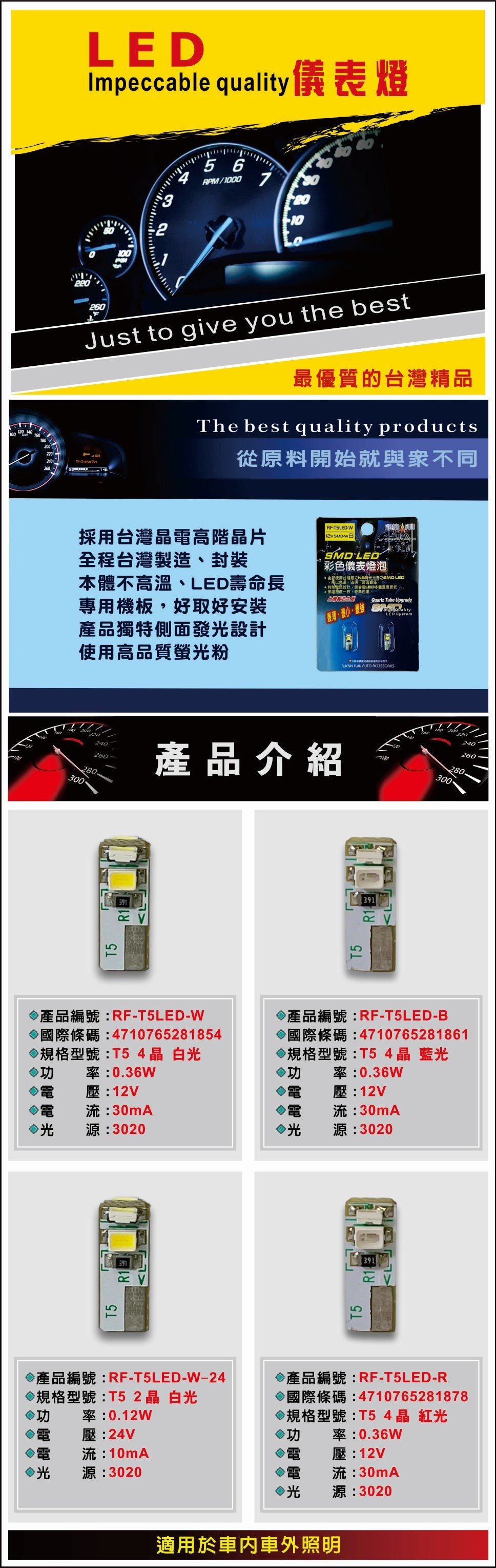 SMD T5LED 儀表燈 4晶 商品介紹-1
